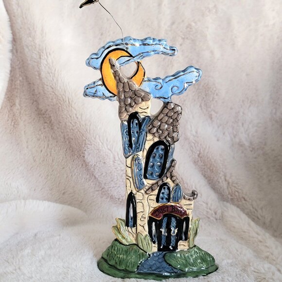 2003 Blue Sky Clayworks Halloween Just Batty House Heather Goldminc Tea Candle - Picture 1 of 16